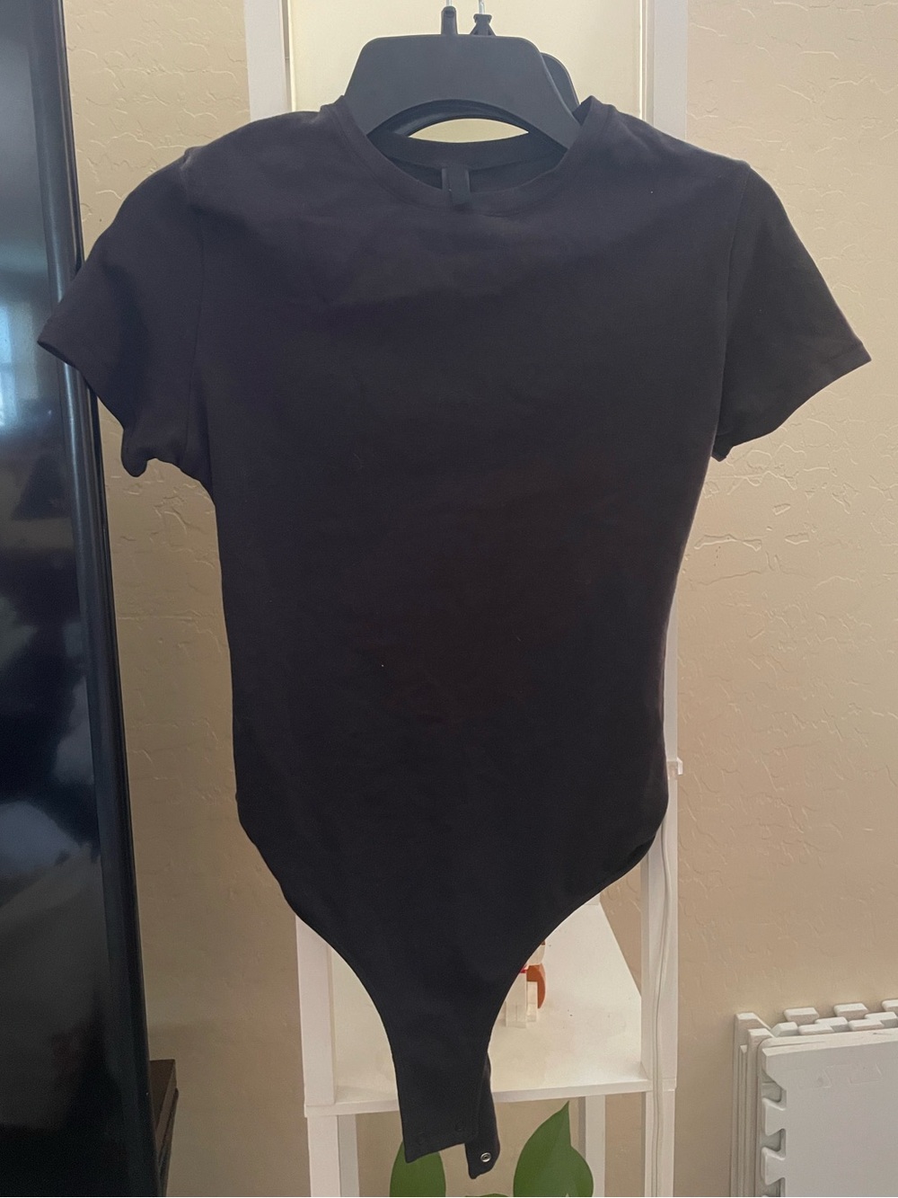 SKIMS Black Short Sleeve Bodysuit